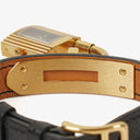 Hermes Kelly Noir Epsom Leather Gold Plated Watch
