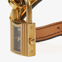 Hermes Kelly Noir Epsom Leather Gold Plated Watch