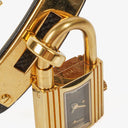 Hermes Kelly Noir Epsom Leather Gold Plated Watch
