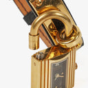 Hermes Kelly Noir Epsom Leather Gold Plated Watch