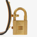 Hermes Kelly Noir Epsom Leather Gold Plated Watch