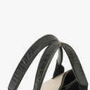 Balenciaga Navy Cabas Small Natural Black Calfskin Cotton Canvas Bag