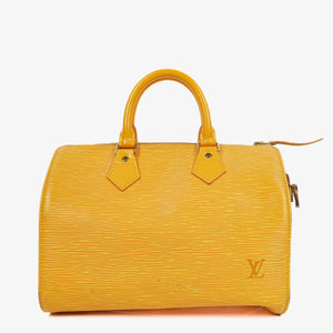 Louis Vuitton Speedy 25 Yellow EPI Leather Handbag