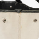 Balenciaga Navy Cabas Small Natural Black Calfskin Cotton Canvas Bag