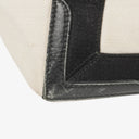Balenciaga Navy Cabas Small Natural Black Calfskin Cotton Canvas Bag