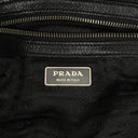 Prada Black Denim And Leather Duffle Travel Bag