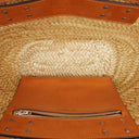 Balenciaga Neutral And Brown Straw Bistrot Panier Bag