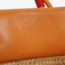 Balenciaga Neutral And Brown Straw Bistrot Panier Bag
