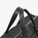Prada Black Denim And Leather Duffle Travel Bag