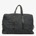 Prada Black Denim And Leather Duffle Travel Bag