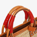 Balenciaga Neutral And Brown Straw Bistrot Panier Bag