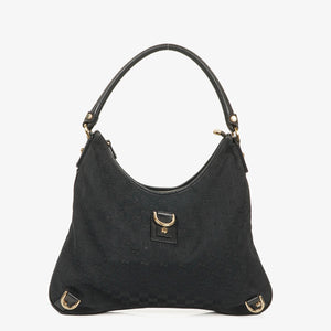Gucci Black GG Canvas Abbey D-Ring Hobo Bag