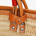 Balenciaga Neutral And Brown Straw Bistrot Panier Bag