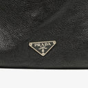 Prada Black Denim And Leather Duffle Travel Bag