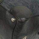 Prada Black Denim And Leather Duffle Travel Bag