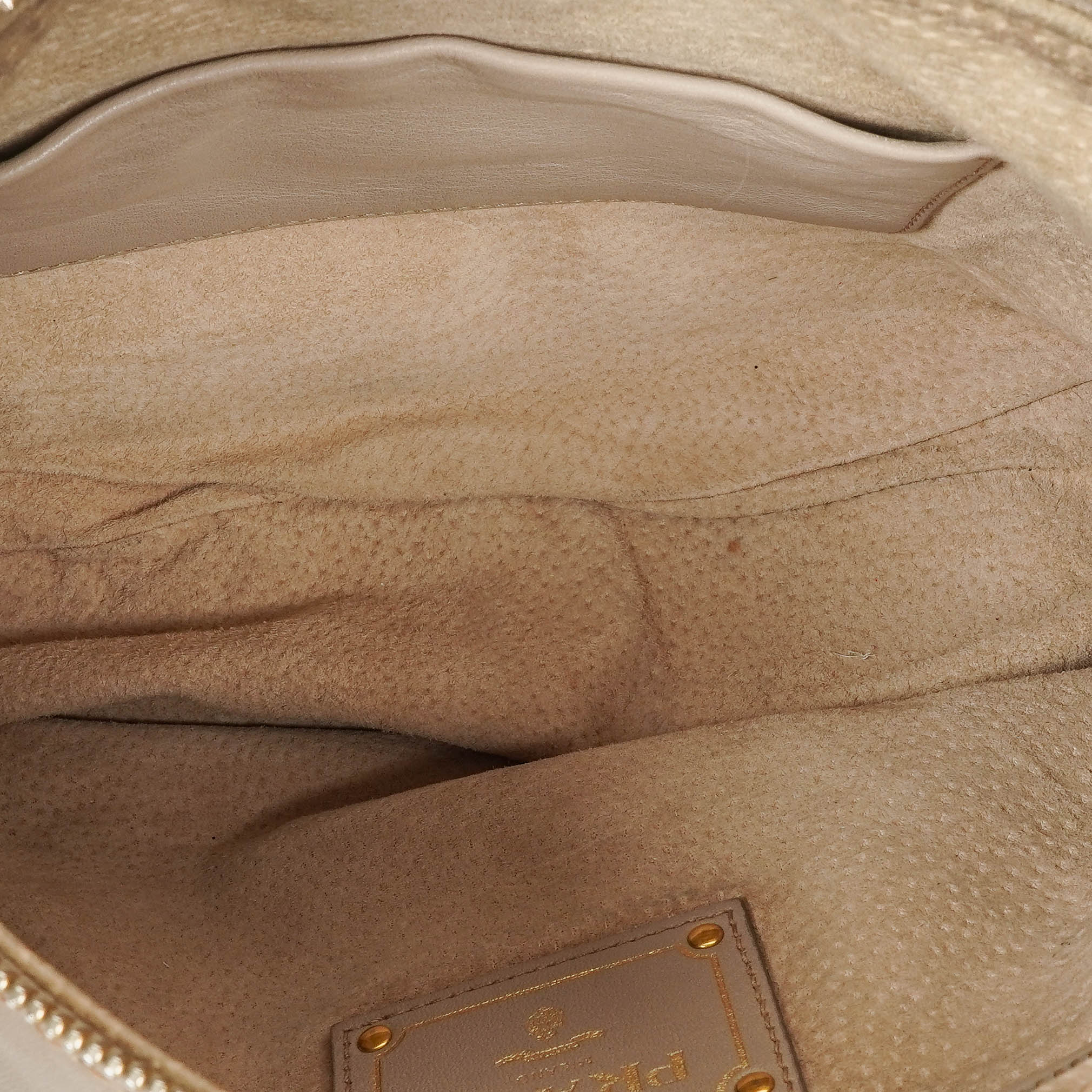 Prada Argilla Soft Calfskin Stitched Shoulder Bag
