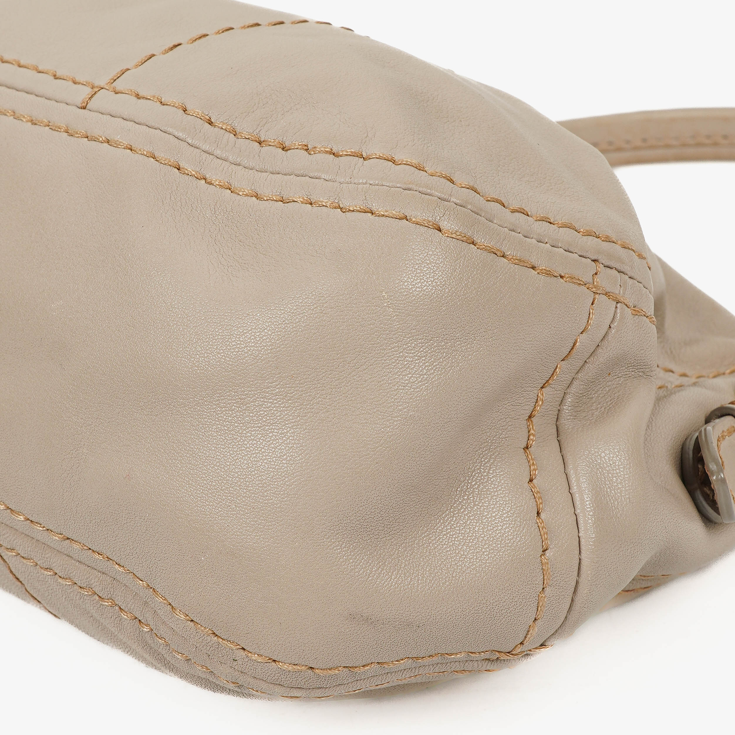 Prada Argilla Soft Calfskin Stitched Shoulder Bag