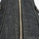 Prada Black Denim And Leather Duffle Travel Bag