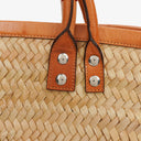 Balenciaga Neutral And Brown Straw Bistrot Panier Bag
