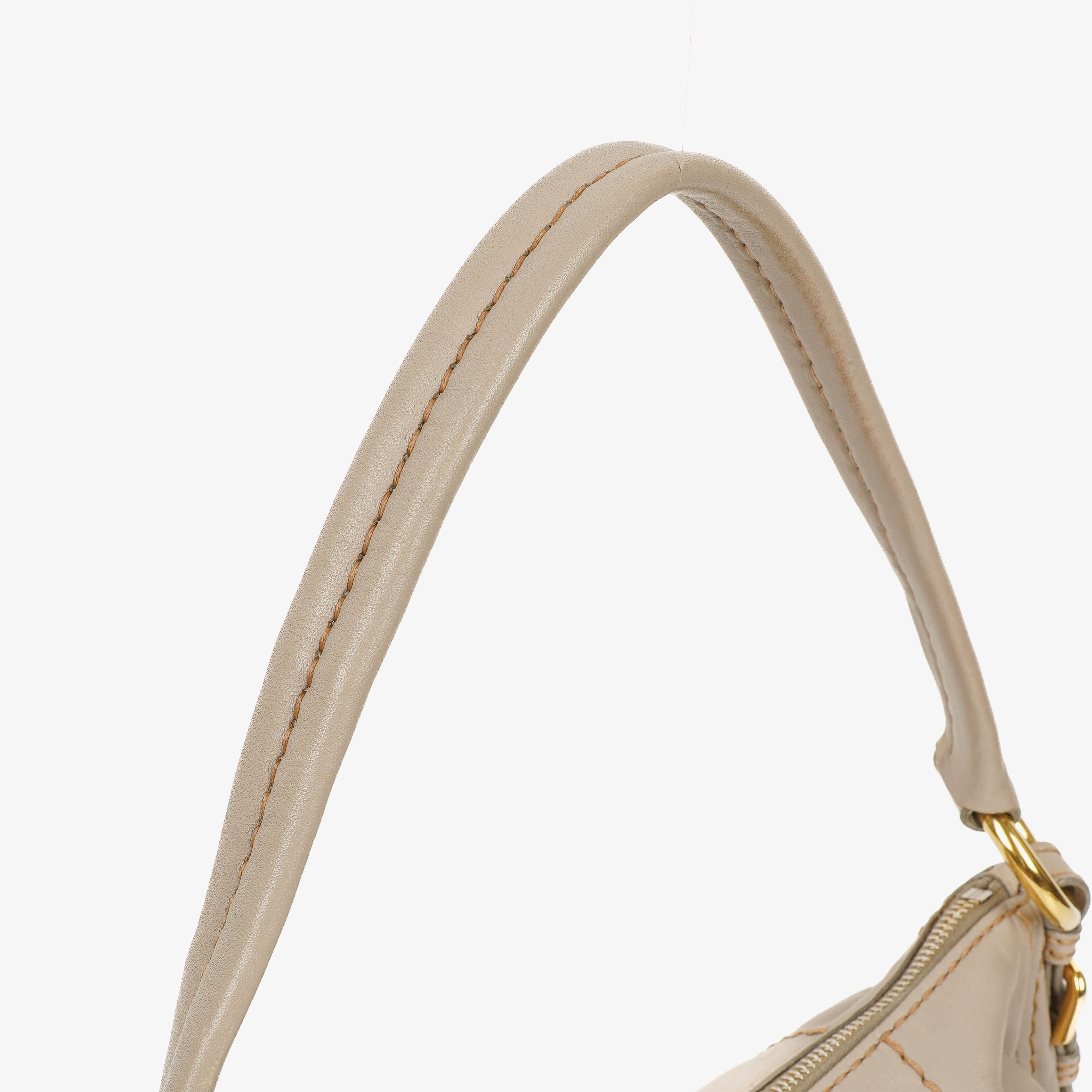Prada Argilla Soft Calfskin Stitched Shoulder Bag