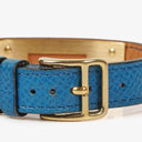 Hermes Kelly Blue Courchevel Leather Gold Plated Watch