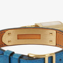 Hermes Kelly Blue Courchevel Leather Gold Plated Watch