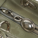 Christian Dior Medium Lady Dior Army Green Cannage Quilted Patent Leather Bag