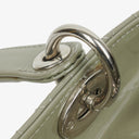 Christian Dior Medium Lady Dior Army Green Cannage Quilted Patent Leather Bag