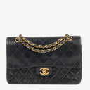 Chanel Classic Double Flap Bag Navy Quilted Lambskin With 24K Gold-Plated Hardware