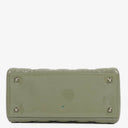 Christian Dior Medium Lady Dior Army Green Cannage Quilted Patent Leather Bag