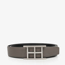Hermès Grey/Black H au Carré Reversible Belt