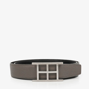 Hermès Grey/Black H au Carré Reversible Belt