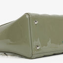 Christian Dior Medium Lady Dior Army Green Cannage Quilted Patent Leather Bag