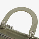 Christian Dior Medium Lady Dior Army Green Cannage Quilted Patent Leather Bag