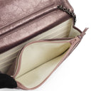Portefeuille sur chaîne (WOC) 2.55 Reissue en cuir de veau métallisé vieilli matelassé violet Chanel