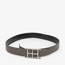 Hermès Grey/Black H au Carré Reversible Belt