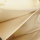 Chanel Classic Lambskin Half Moon Beige Flap Bag With 24K Gold-Plated Hardware