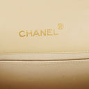 Chanel Classic Lambskin Half Moon Beige Flap Bag With 24K Gold-Plated Hardware