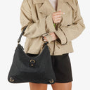 Gucci Black GG Canvas Abbey D-Ring Hobo Bag