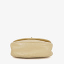 Chanel Classic Lambskin Half Moon Beige Flap Bag With 24K Gold-Plated Hardware