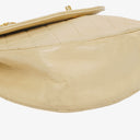 Chanel Classic Lambskin Half Moon Beige Flap Bag With 24K Gold-Plated Hardware