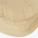 Chanel Classic Lambskin Half Moon Beige Flap Bag With 24K Gold-Plated Hardware