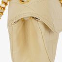 Chanel Classic Lambskin Half Moon Beige Flap Bag With 24K Gold-Plated Hardware