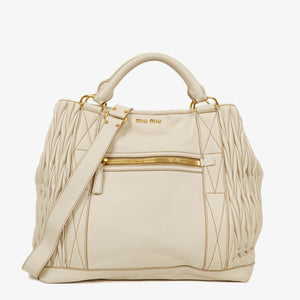 Miu Miu Nappa Lux Cera Large Leather Shopping Bag