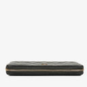 Chanel Black Caviar Quilted Large Gusset Zip Around Wallet