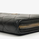 Chanel Black Caviar Quilted Large Gusset Zip Around Wallet