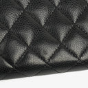 Chanel Black Caviar Quilted Large Gusset Zip Around Wallet