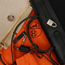 Hermes Herbag Canvas Vache Hunter Black 2 In 1 Bag