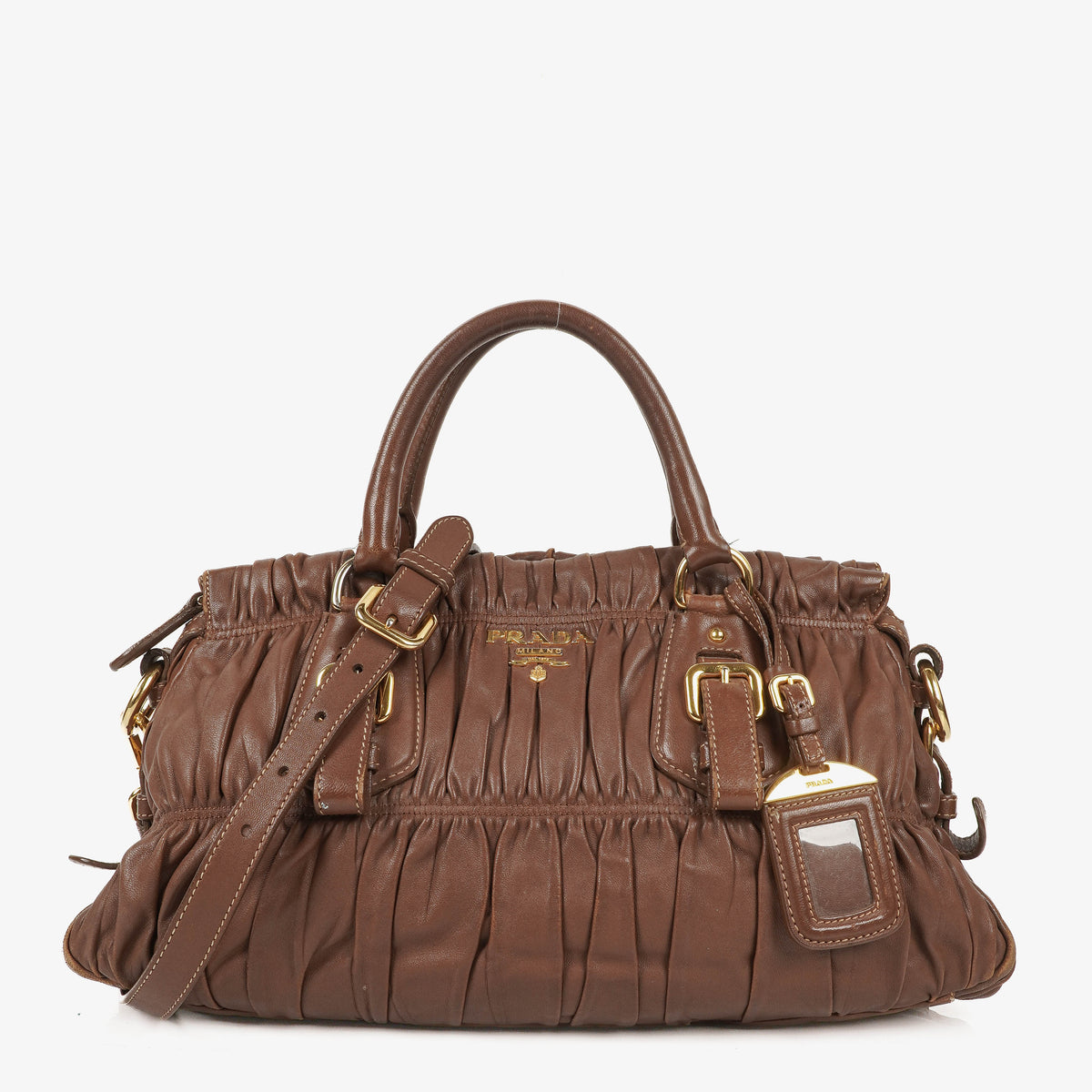 Prada Bruciato Soft Calfskin Shoulder Bag
