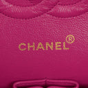 Chanel Classic Vintage Double Flap Bag Fuchsia Pink 24K Gold-Plated Hardware